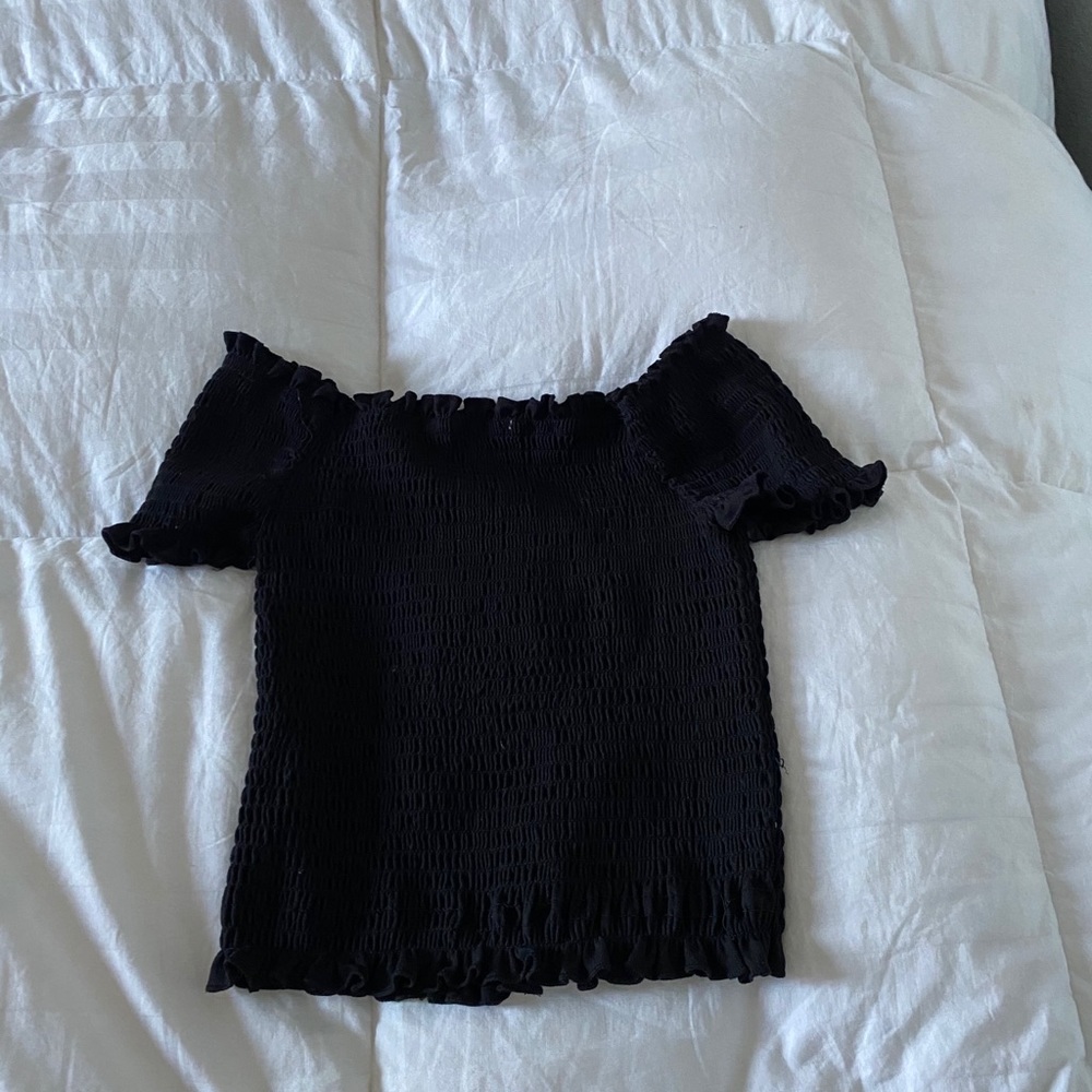Black off the shoulder top